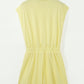 Yellow Cream Half Zip Polo Tee Elastic Waist Romper
