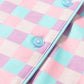 Purple Checkered Pattern Short Sleeve Pajamas Set