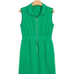 Bright Green Sleeveless Zip Front Scallop Hem Mini Dress