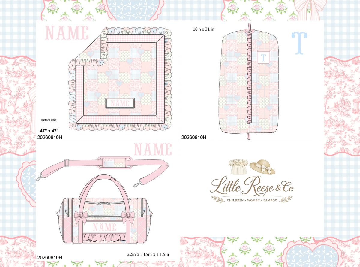 Heart Patchwork Quilted Smock Luggage