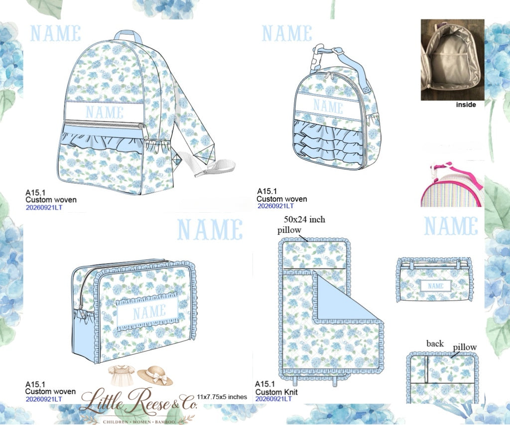 Blue Hydrangea Quilted Smock Luggage