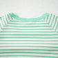 Green Stripe Colorblock Trim Round Neck Short Sleeve Tee