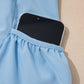 Dark Blue Ribbed Slim Tank Pocketed Wide Leg Shorts Set