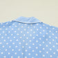 Sky Blue Dotted Print Soft Short Pajama Set