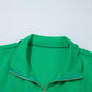 Bright Green Sleeveless Zip Front Scallop Hem Mini Dress