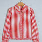 Red Plaid Long Sleeve Button Down Frill Detail Casual Shirt