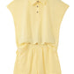 Mist Blue Loose Polo Tee Elastic Waist 2pcs Short Set