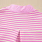 Pink Stripe Color Block Detail Split Neck Short Sleeve Blouse