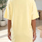 Yellow Cream Eyelet Embroidered Lace Splicing Sleeve Loose T Shirt Dress
