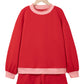 Carrot Gingham Trim Baggy Pullover 2pcs Short Set