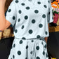 Pink Polka Dot Print Loose Tee Drawstring Elastic Waist Short Set