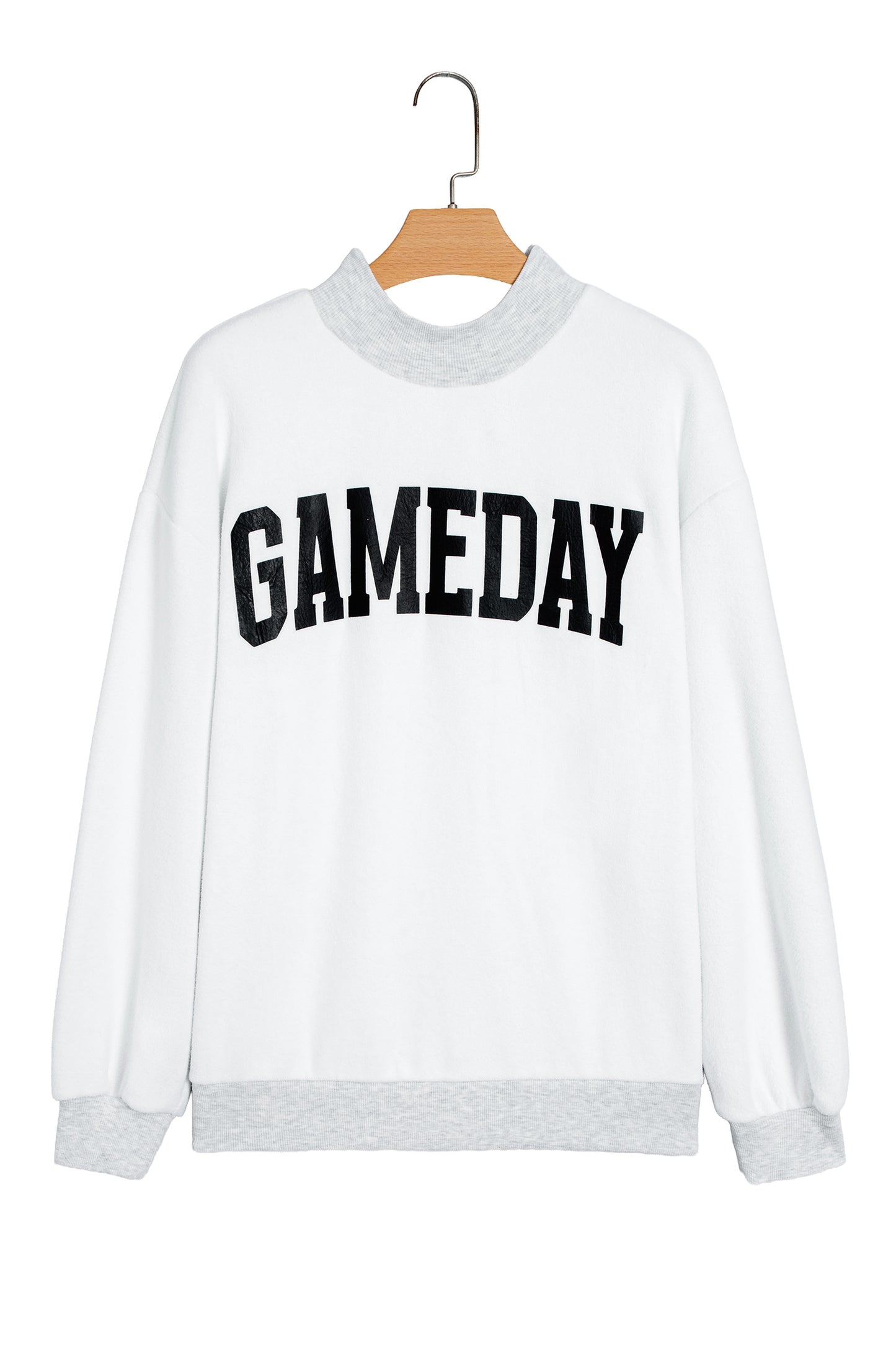 Light Grey High Neck GAMEDAY/ FOOTBALL Double Side Printed Reversible Sweatshirt