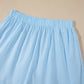 Sky Blue Stripe Slim Tank Contrast Ruffle Mini Skort Set