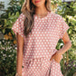 Purple Polka Dot Print Short Set
