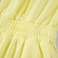Yellow Cream Half Zip Polo Tee Elastic Waist Romper
