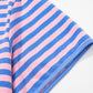 Pink Stripe Relaxed Short Sleeve Top Elastic Waist Drawstring Skort 2pcs Set