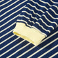 Blue Stripe Color Block Patchwork Zip V Neck Pullover Loose Pants 2pcs Set