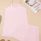 Pink Plus Size Build-in Shorts Sleeveless Dress With Short Two Piece Set