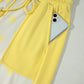 Sky Blue Color Block Patchwork Polka Dot Wide Leg Pant Set
