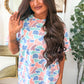 Multicolour Camouflage Print Preppy Fashion Tunic Tee