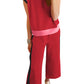 Navy Blue Color Block Detail Casual Two-piece Set