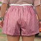 Khaki Contrast Trim Plaid Print Plus Size Shorts