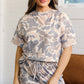 Multicolour Camouflage Loose Tee Drawstring Shorts 2pcs Outfit
