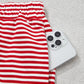 Sky Blue Stripe Oversize Mock Neck Sweatshirt and Shorts Set