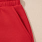 Carrot Gingham Trim Baggy Pullover 2pcs Short Set