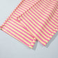 Yellow Stripe Colorblock Trim Crew Neck Loose Tee Drawstring Elastic Waist 2pcs Pant Set