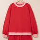 Carrot Gingham Trim Baggy Pullover 2pcs Short Set