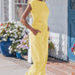 Yellow Cream Solid Color Cropped Tank Top and Jogger Pants Set