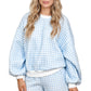 Pink Plaid Baggy Pullover Drawstring Casual Shorts 2pcs Outfit