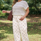 Beige Polka Dot Print Plus Size Barrel Jeans