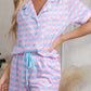 Purple Checkered Pattern Short Sleeve Pajamas Set