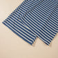 Blue Stripe Color Block Patchwork Zip V Neck Pullover Loose Pants 2pcs Set
