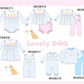 PO95 Blue puppy embroidery plaid collection