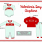 PO95 Blue stripe valentine's day airplane embroidery collection