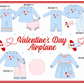 PO95 Blue valentine's day airplane applique collection
