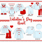PO95 Blue valentine's day heart smocked collection