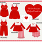 PO95 Red valentine's day heart applique collection