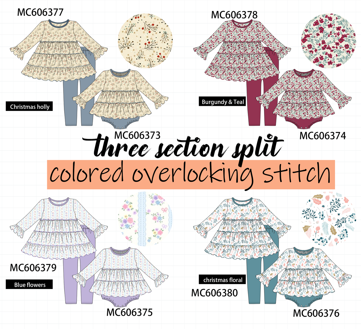 PO95 Christmas floral print tiered collection