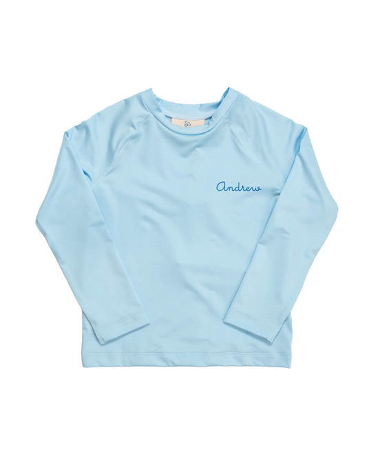 Rash Guard Long Sleeve in Coastal Blue- FINAL SALE
