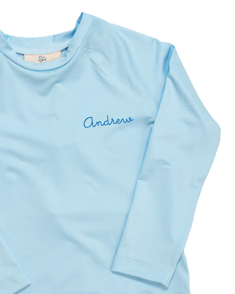 Rash Guard Long Sleeve in Coastal Blue- FINAL SALE