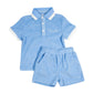 Blue Terry Shorts Set- FINAL SALE