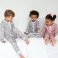 Spring Bunnies Blue Pima Cotton Zip Up Pajamas-FINAL SALE