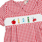 School Supplies Smocked Red Windowpane Boy Bubble