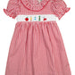 School Supplies Smocked Red Windowpane Dress