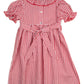 School Supplies Smocked Red Windowpane Dress