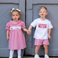 School Supplies Smocked Red Windowpane Shorts Set
